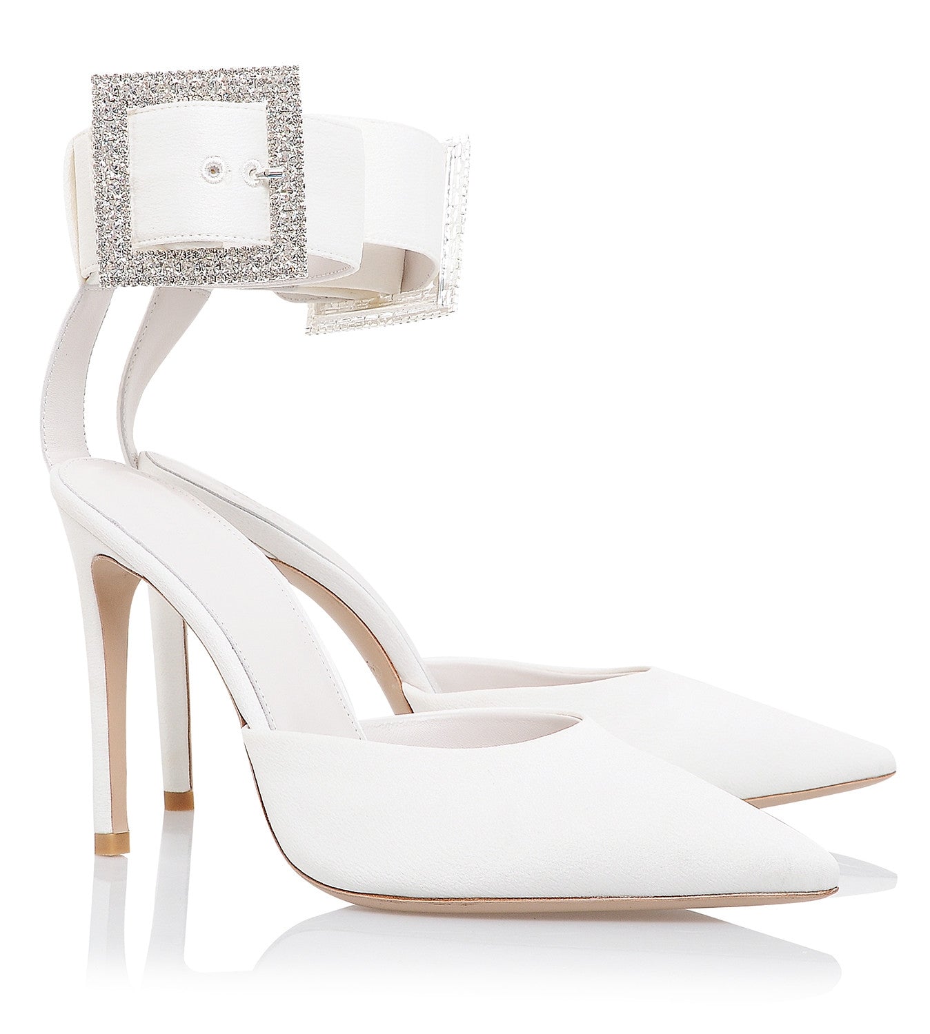 White crystal buckle pumps - QUELLECLASSE